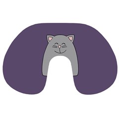 Cat Minimalism Art Vector Travel Neck Pillows by Simbadda