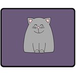 Cat Minimalism Art Vector Double Sided Fleece Blanket (Medium)  58.8 x47.4  Blanket Front