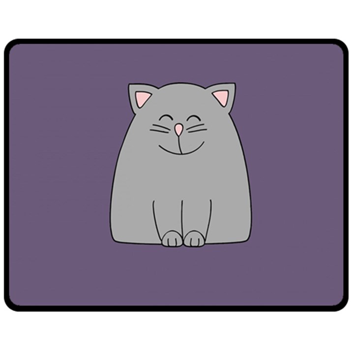 Cat Minimalism Art Vector Double Sided Fleece Blanket (Medium) 