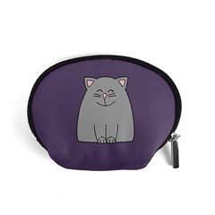 Cat Minimalism Art Vector Accessory Pouches (small)  by Simbadda