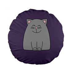 Cat Minimalism Art Vector Standard 15  Premium Flano Round Cushions by Simbadda