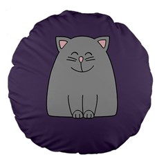 Cat Minimalism Art Vector Large 18  Premium Flano Round Cushions by Simbadda