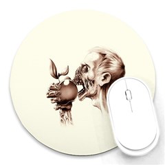 Zombie Apple Bite Minimalism Round Mousepads