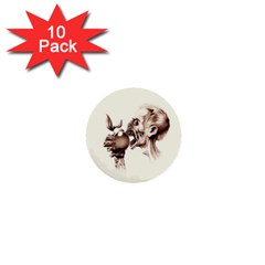 Zombie Apple Bite Minimalism 1  Mini Buttons (10 Pack)  by Simbadda