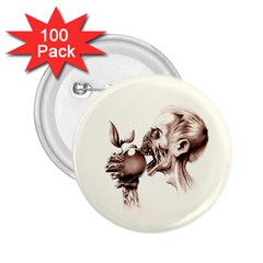 Zombie Apple Bite Minimalism 2 25  Buttons (100 Pack)  by Simbadda