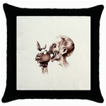 Zombie Apple Bite Minimalism Throw Pillow Case (Black) Front