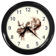 Zombie Apple Bite Minimalism Wall Clocks (black)