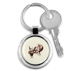 Zombie Apple Bite Minimalism Key Chains (round) 