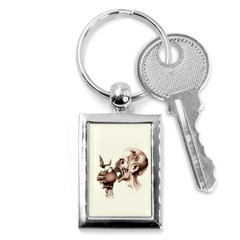 Zombie Apple Bite Minimalism Key Chains (rectangle) 