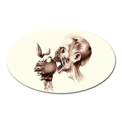 Zombie Apple Bite Minimalism Oval Magnet by Simbadda