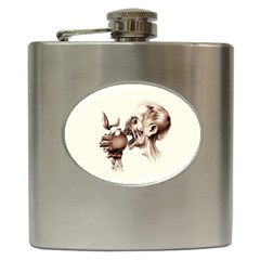 Zombie Apple Bite Minimalism Hip Flask (6 Oz) by Simbadda