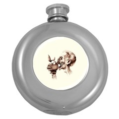 Zombie Apple Bite Minimalism Round Hip Flask (5 Oz)