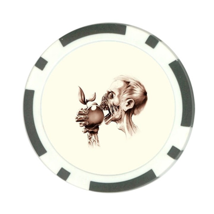 Zombie Apple Bite Minimalism Poker Chip Card Guard (10 pack)