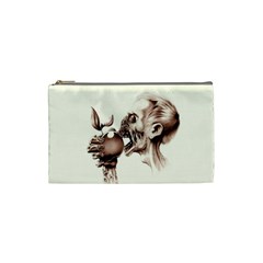 Zombie Apple Bite Minimalism Cosmetic Bag (small)  by Simbadda