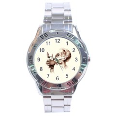 Zombie Apple Bite Minimalism Stainless Steel Analogue Watch