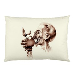 Zombie Apple Bite Minimalism Pillow Case (two Sides) by Simbadda