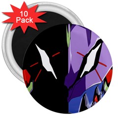 Monster Face Drawing Paint 3  Magnets (10 pack) 