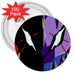 Monster Face Drawing Paint 3  Buttons (100 pack) 