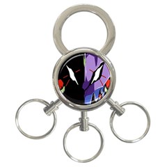 Monster Face Drawing Paint 3-Ring Key Chains