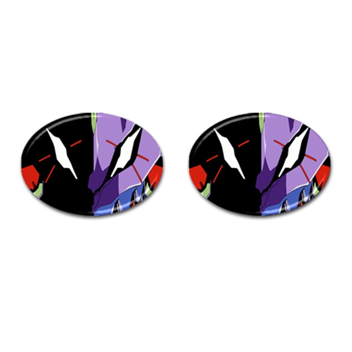 Monster Face Drawing Paint Cufflinks (Oval)