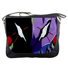 Monster Face Drawing Paint Messenger Bags