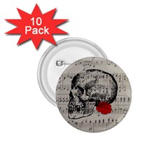 Skull And Rose  1 75  Buttons (10 Pack) by Valentinaart