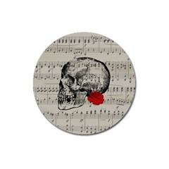 Skull And Rose  Magnet 3  (round)