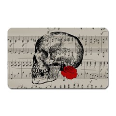 Skull And Rose  Magnet (rectangular)