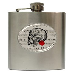 Skull And Rose  Hip Flask (6 Oz) by Valentinaart