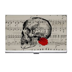 Skull And Rose  Business Card Holders by Valentinaart