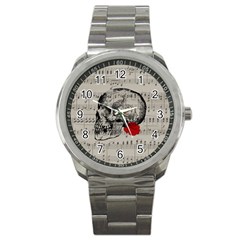 Skull And Rose  Sport Metal Watch