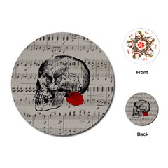 Skull And Rose  Playing Cards (round) 