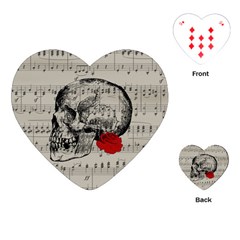 Skull And Rose  Playing Cards (heart)  by Valentinaart