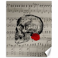 Skull And Rose  Canvas 11  X 14   by Valentinaart