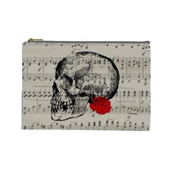 Skull And Rose  Cosmetic Bag (large)  by Valentinaart