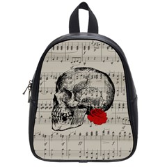 Skull And Rose  School Bags (small)  by Valentinaart