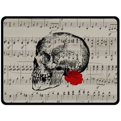 Skull And Rose  Fleece Blanket (large)  by Valentinaart