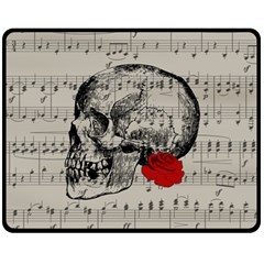 Skull And Rose  Fleece Blanket (medium) 