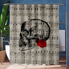 Skull And Rose  Shower Curtain 60  X 72  (medium) 