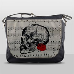 Skull And Rose  Messenger Bags by Valentinaart