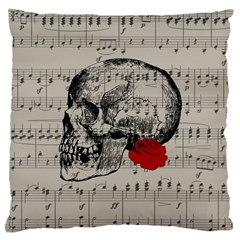 Skull And Rose  Large Cushion Case (one Side)