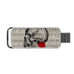 Skull And Rose  Portable Usb Flash (one Side) by Valentinaart