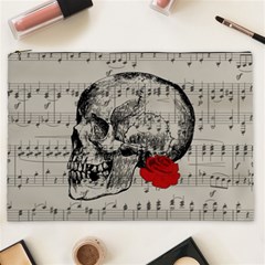 Skull And Rose  Cosmetic Bag (xxl)  by Valentinaart