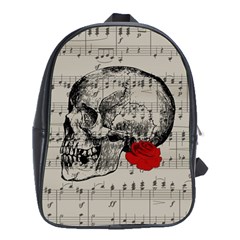 Skull And Rose  School Bags (xl)  by Valentinaart