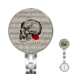 Skull And Rose  Stainless Steel Nurses Watch by Valentinaart