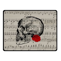 Skull And Rose  Double Sided Fleece Blanket (small) 