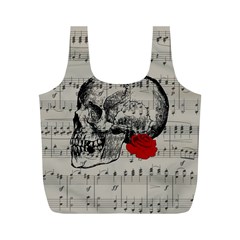 Skull And Rose  Full Print Recycle Bags (m) 