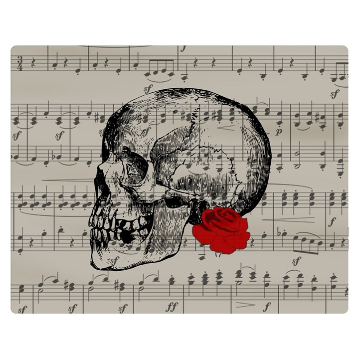 Skull and rose  Double Sided Flano Blanket (Medium) 