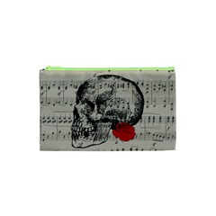 Skull And Rose  Cosmetic Bag (xs) by Valentinaart