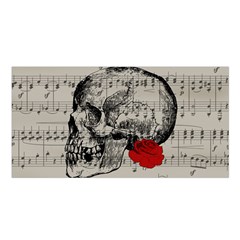 Skull And Rose  Satin Shawl